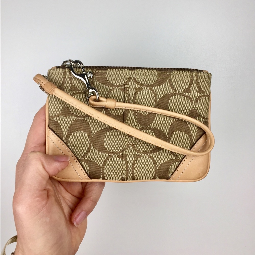 Coach Monogrammed Wristlet